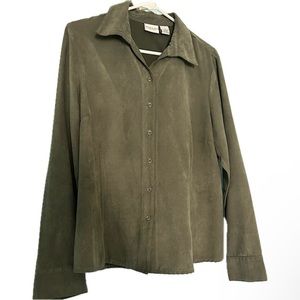 Olive Green Button-down Top